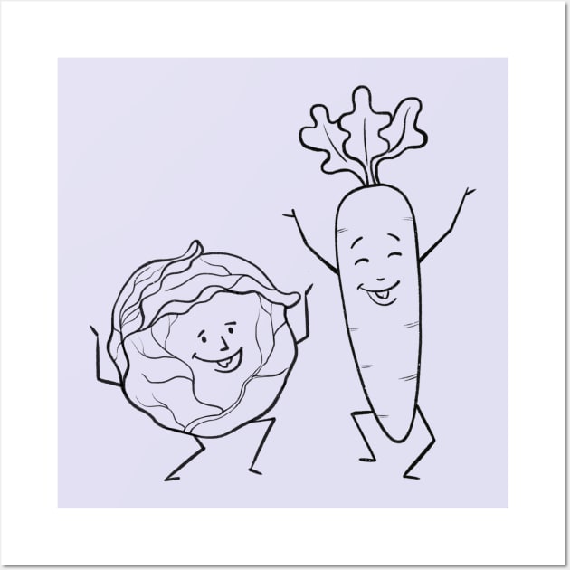 Cute Vegetables Wall Art by Berthox